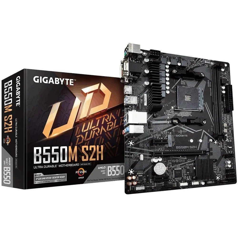 GIGABYTE B550M S2H AMD Ryzen M-ATX Motherboard 2xDDR4 4xSATA 1xM.2 RAID LAN 1xPCIEx16 HDMI DVI-D 6xUSB3.2 4xUSB2.0 GIGABYTE