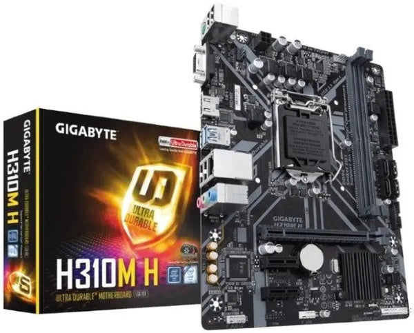 GIGABYTE H310M H V2.0 LGA1151 8Gen mATX MB 2xDDR4 3xPCIe VGA HDMI 4xSATA3 GbE LAN 4xUSB3.1 6xUSB 2.0 GIGABYTE