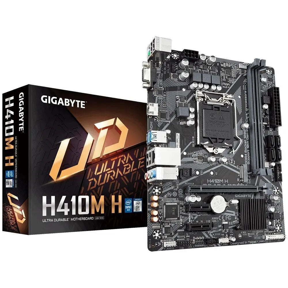 GIGABYTE H410M H Micro ATX Motherboard 2xDDR4 10th Gen LGA1200 1xM.2 4xSATA LAN (1000 Mbit/100 Mbit) 1xHDMI 2xPCIE 4xUSB3.2 6xUSB2.0 GIGABYTE
