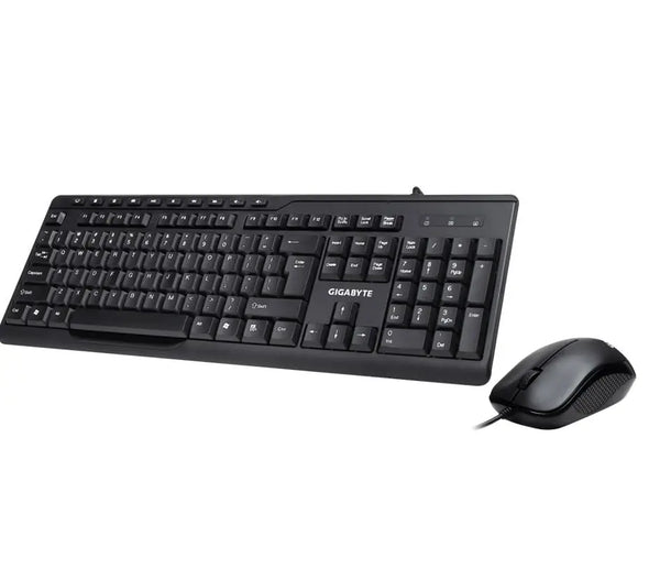 GIGABYTE KM6300 USB Wired Keyboard & Mouse Combo multimedia controls 1000dpi Adjustable Portable slim receiver Stylish design comfort (LS) GIGABYTE