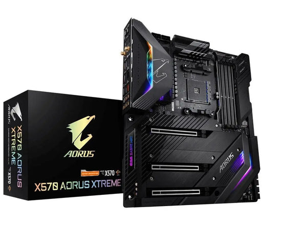 GIGABYTE X570 AORUS XTREME WIFI Ryzen AM4 E-ATX Motherboard 4xDDR4 5xPCIe 4.0 2xM.2 RAID 10GbE+1GbE LAN BT CROSSFIRE SLI RGB 2xUSB-C 7xUSB3.2 GIGABYTE