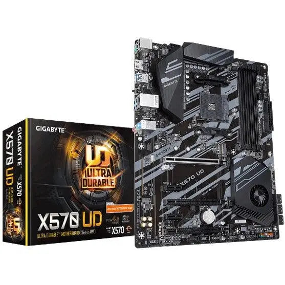 GIGABYTE X570 UD Ryzen AM4 ATX Motherboard 4xDDR4 7xPCIe 1xM.2 2 RAID GbE LAN CrossFire RGB 6xUSB2 4xUSB3.2 GIGABYTE
