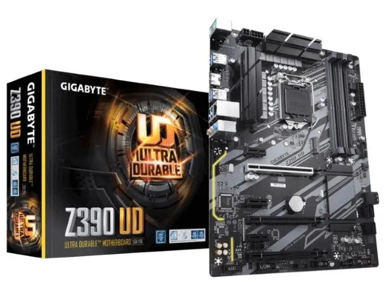 GIGABYTE Z390 UD LGA1151 9Gen ATX MB 4xDDR4 6xPCIe HDMI 1xM.2 6xSATA RAID Realtek GbE LAN CF 8xUSB3.1 2xUSB2.0 RGB GIGABYTE