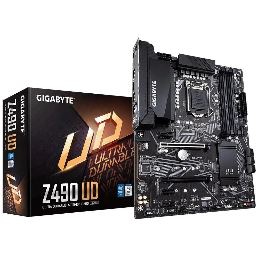 GIGABYTE Z490 UD Intel ATX Motherboard 4xDDR4 3xPCIe 2xM.2 6xSATA RAID (1000 Mbit/100 Mbit) LAN 10th Gen LGA1200 Crossfire RGB 1xHDMI 6xUSB3.2 GIGABYTE