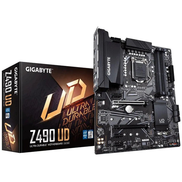 GIGABYTE Z490 UD Intel ATX Motherboard 4xDDR4 3xPCIe 2xM.2 6xSATA RAID (1000 Mbit/100 Mbit) LAN 10th Gen LGA1200 Crossfire RGB 1xHDMI 6xUSB3.2 GIGABYTE
