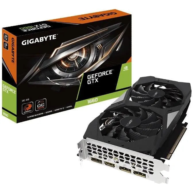 GIGABYTE nVidia GeForce GTX 1660 OC 6GB PCIe Graphic Card 7680x4320@60Hz 3xDP HDMI 4xDisplays Windforce 2X Cooling 1830MHz GIGABYTE