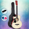ALPHA 38 Inch Wooden Acoustic Guitar Left handed - Natural Wood Deals499