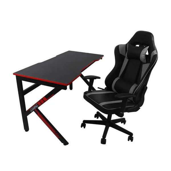 Gaming Chair Desk Computer Gear Set Racing Desk Office Laptop Chair Study Home K shaped Desk Silver Chair Deals499