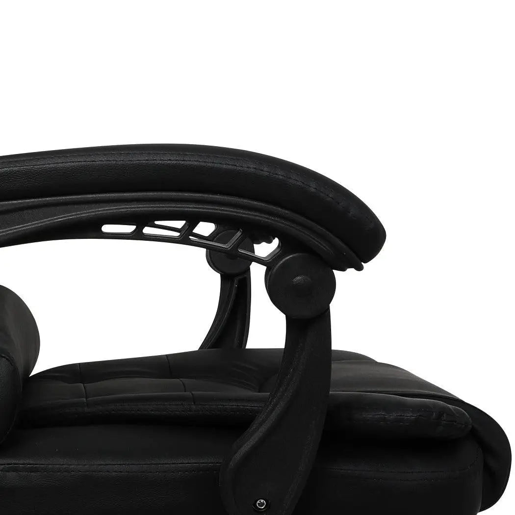 Gaming Chair Office Computer Seat Racing PU Leather Executive Footrest Racer Black Deals499