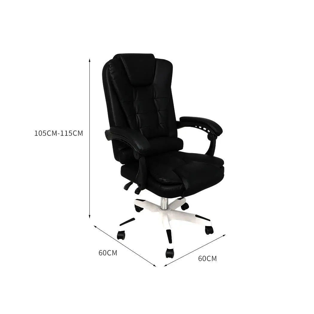 Gaming Chair Office Computer Seat Racing PU Leather Executive Racer Recliner Black without footrest Deals499