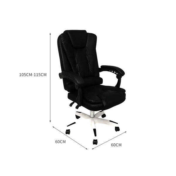 Gaming Chair Office Computer Seat Racing PU Leather Executive Racer Recliner Black without footrest Deals499