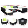 Gardeon 11PC Sofa Set with Storage Cover Outdoor Furniture Wicker Deals499