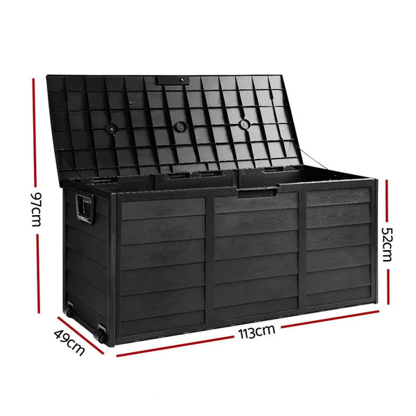 Gardeon 290L Outdoor Storage Box - All Black Deals499
