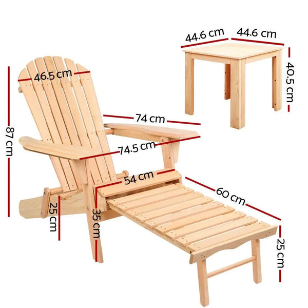 Gardeon 3 Piece Outdoor Beach Chair and Table Set Deals499