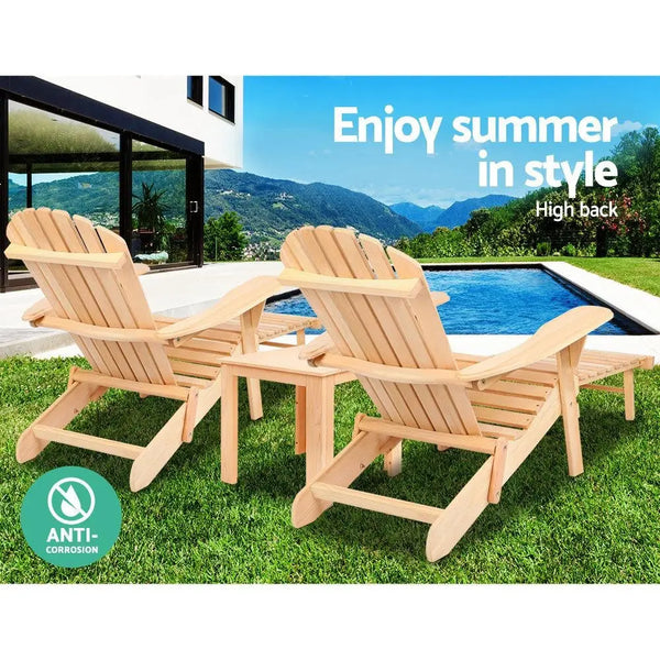 Gardeon 3 Piece Outdoor Beach Chair and Table Set Deals499