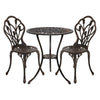 Gardeon 3PC Outdoor Setting Cast Aluminium Bistro Table Chair Patio Bronze Deals499