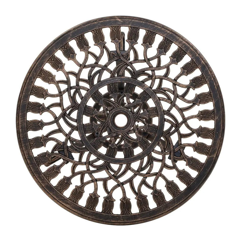 Gardeon 3PC Outdoor Setting Cast Aluminium Bistro Table Chair Patio Bronze Deals499