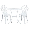 Gardeon 3PC Outdoor Setting Cast Aluminium Bistro Table Chair Patio White Deals499