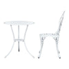 Gardeon 3PC Outdoor Setting Cast Aluminium Bistro Table Chair Patio White Deals499