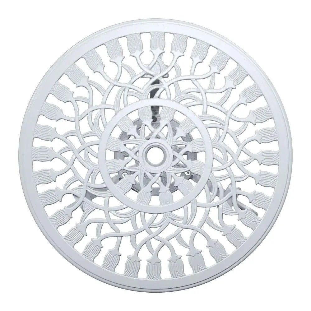 Gardeon 3PC Outdoor Setting Cast Aluminium Bistro Table Chair Patio White Deals499