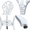 Gardeon 3PC Outdoor Setting Cast Aluminium Bistro Table Chair Patio White Deals499