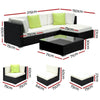 Gardeon 5PC Sofa Set with Storage Cover Outdoor Furniture Wicker Deals499