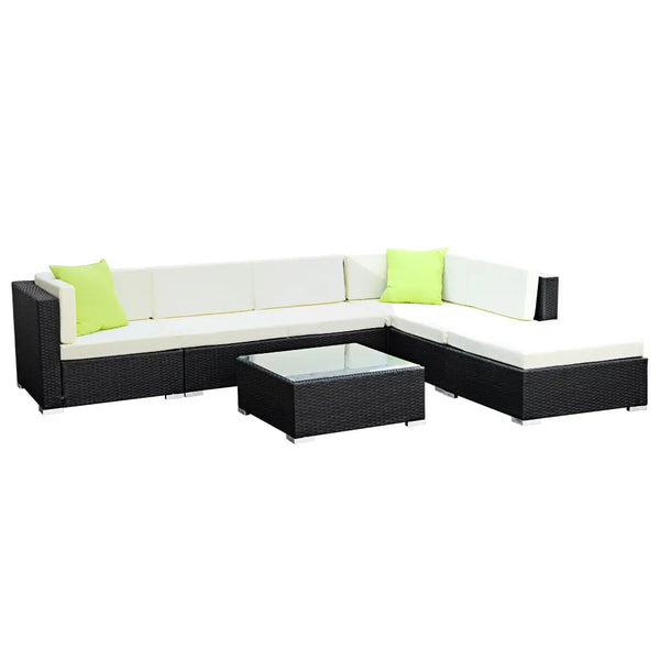 Gardeon 7PC Sofa Set with Storage Cover Outdoor Furniture Wicker Deals499
