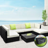 Gardeon 7PC Sofa Set with Storage Cover Outdoor Furniture Wicker Deals499