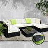 Gardeon 7PC Sofa Set with Storage Cover Outdoor Furniture Wicker Deals499