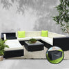 Gardeon 9PC Sofa Set with Storage Cover Outdoor Furniture Wicker Deals499