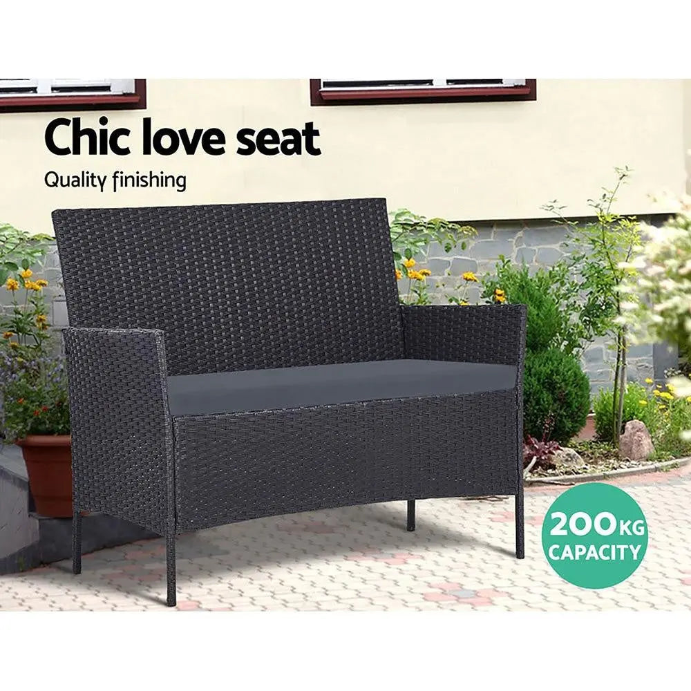 Gardeon Garden Furniture Outdoor Lounge Setting Wicker Sofa Patio Storage cover Grey Deals499
