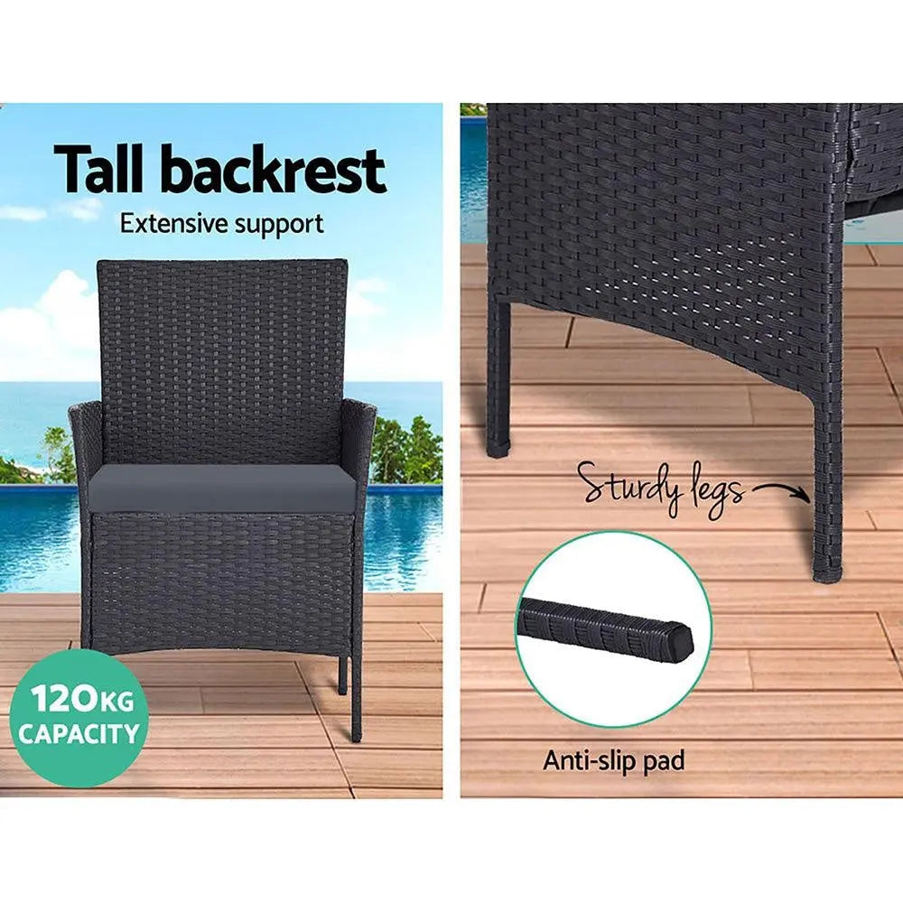 Gardeon Garden Furniture Outdoor Lounge Setting Wicker Sofa Patio Storage cover Grey Deals499