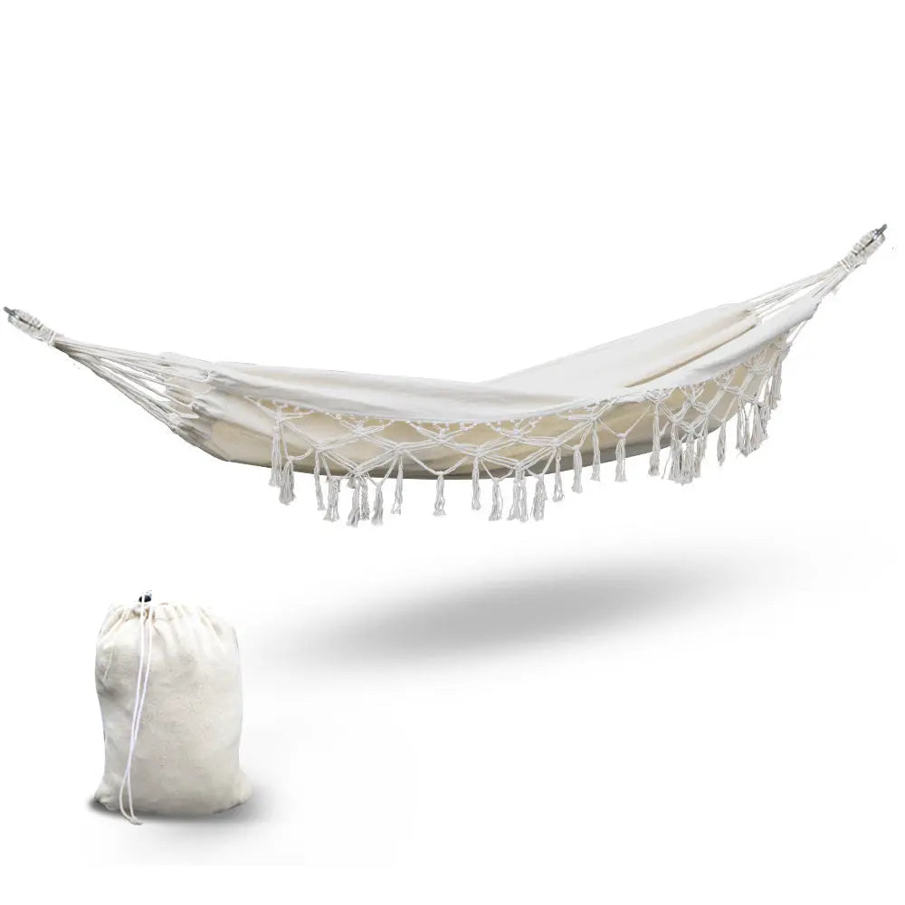 Gardeon Hanging Tassel Hammock Swing Bed Cream Deals499