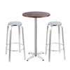 Gardeon Outdoor Bistro Set Bar Table Stools Adjustable Aluminium Cafe 3PC Wood Deals499