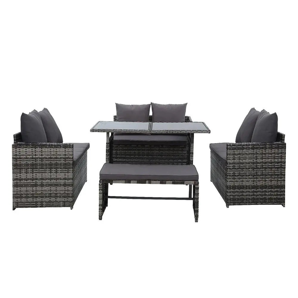 Gardeon Outdoor Furniture Dining Setting Sofa Set Wicker 8 Seater Storage Cover Mixed Grey Deals499