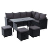 Gardeon Outdoor Furniture Dining Setting Sofa Set Wicker 9 Seater Storage Cover Black Deals499