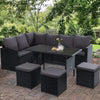Gardeon Outdoor Furniture Dining Setting Sofa Set Wicker 9 Seater Storage Cover Black Deals499