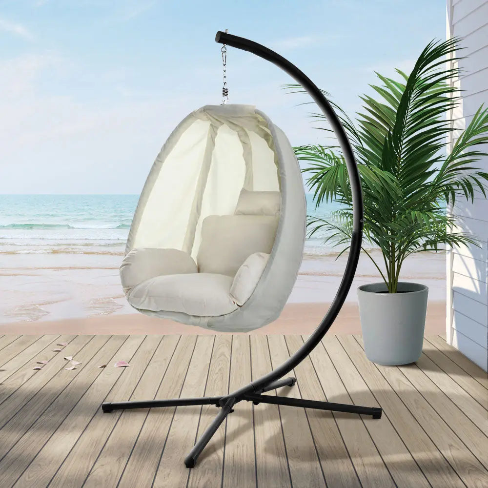 Gardeon Outdoor Furniture Egg Hammock Porch Hanging Pod Swing Chair with Stand Deals499