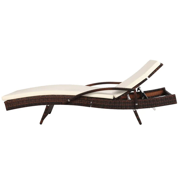 Gardeon Outdoor Sun Lounge - Brown Deals499
