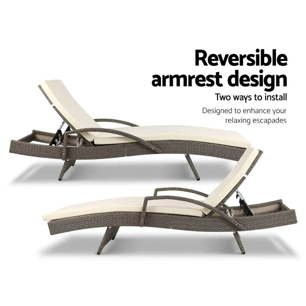 Gardeon Outdoor Sun Lounge - Grey Deals499