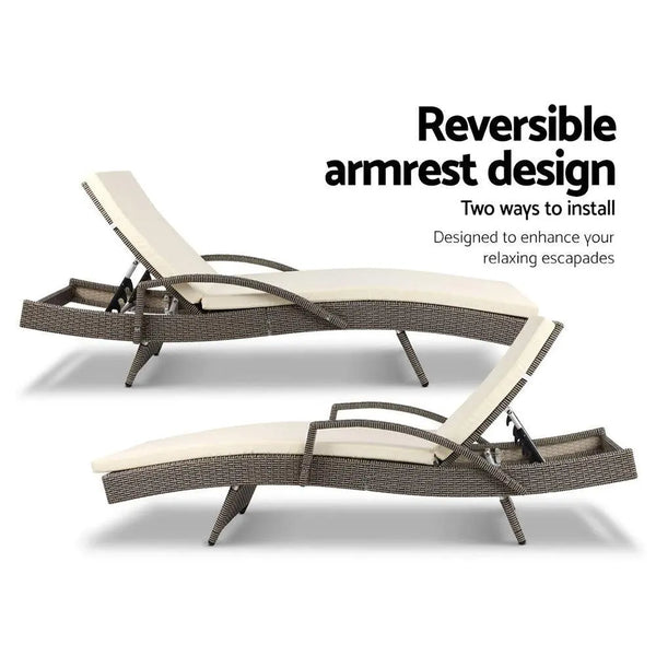 Gardeon Outdoor Sun Lounge - Grey Deals499