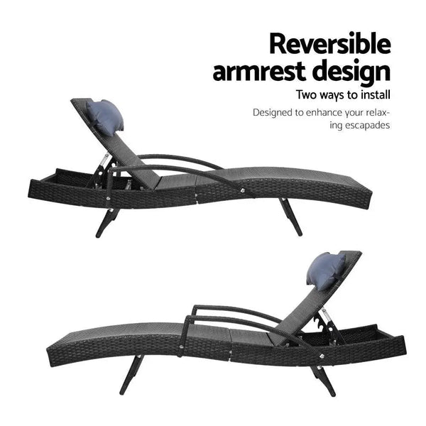 Gardeon Outdoor Sun Lounge Furniture Day Bed Wicker Pillow Sofa Set Deals499