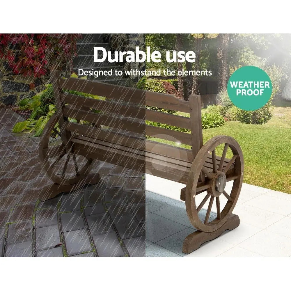 Gardeon Park Bench Wooden Wagon Chair Outdoor Garden Backyard Lounge Furniture Deals499