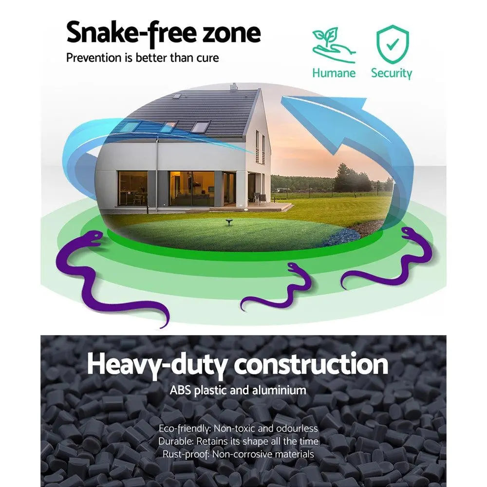 Gardeon Snake Repeller Set of 12 Solar LED Pulse Plus Ultrasonic Pest Rodent Repellent Deals499