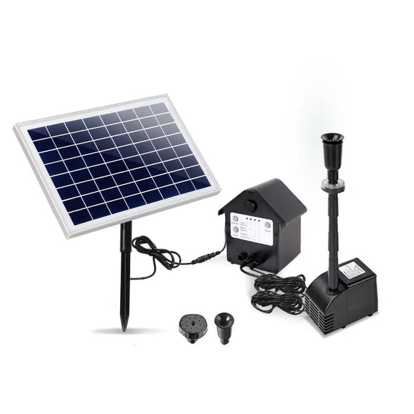 Gardeon Solar Pond Pump Battery Powered Outdoor LED Light Submersible Filter Deals499