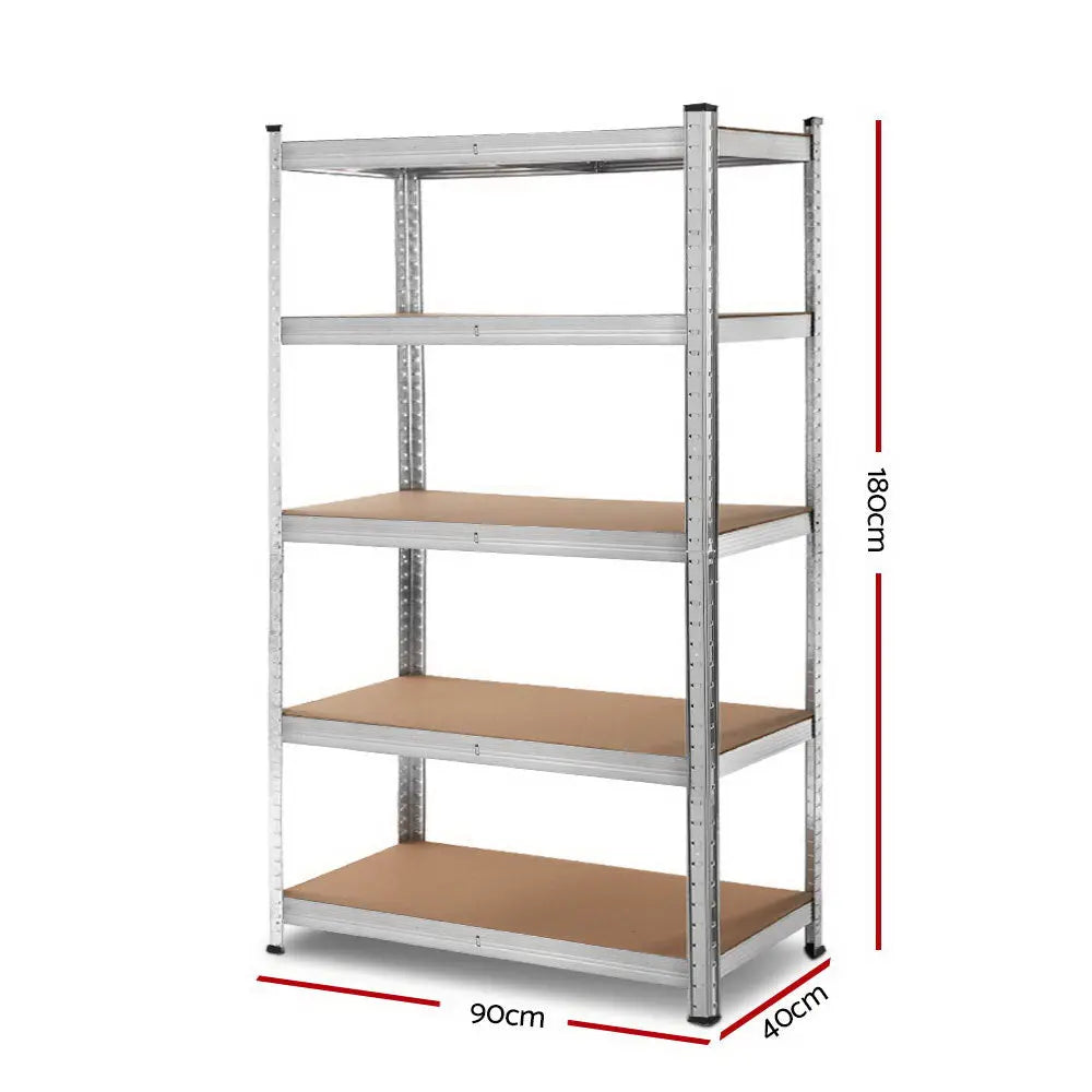 Giantz 1.8M Warehouse Racking Rack Shelving Garage Steel Metal Storage Shelves Silver Deals499