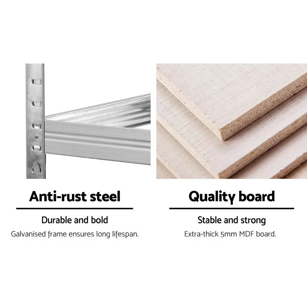 Giantz 1.8M Warehouse Racking Rack Shelving Garage Steel Metal Storage Shelves Silver Deals499