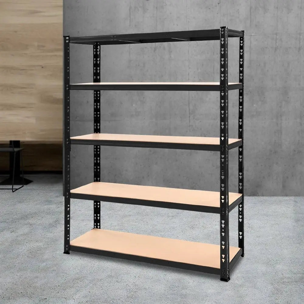 Giantz 1.8M Warehouse Racking Shelving Storage Shelf Garage Shelves Rack Steel Black Deals499
