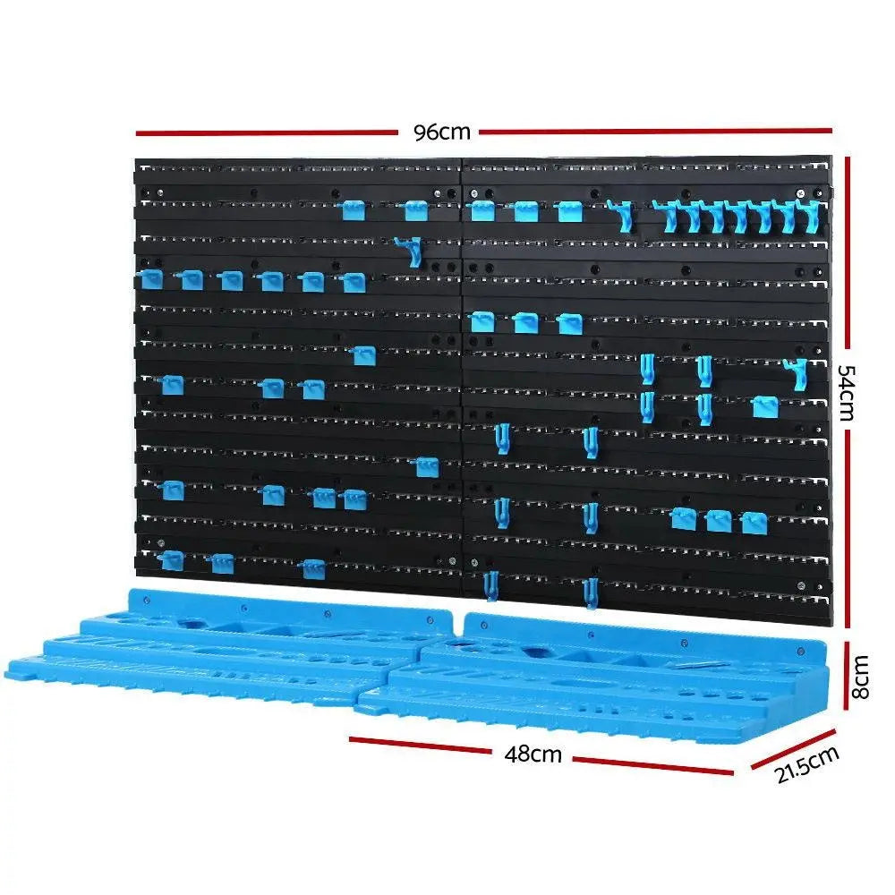 Giantz 108 Storage Bin Rack Wall Mounted Tools Organiser Peg Wall Bench Garage Deals499