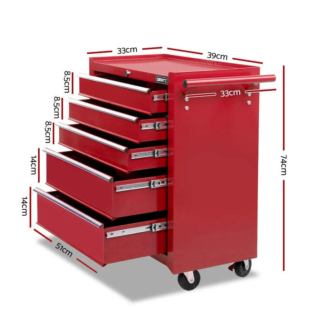 Giantz 14 Drawers Toolbox Chest Cabinet Mechanic Trolley Garage Tool Storage Box Deals499